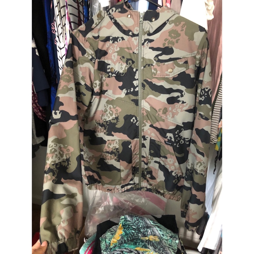 Volcom women’s rain jacket in Camo